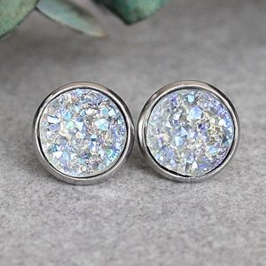 Grey Stud Earrings, Grey Earrings, Grey Posts